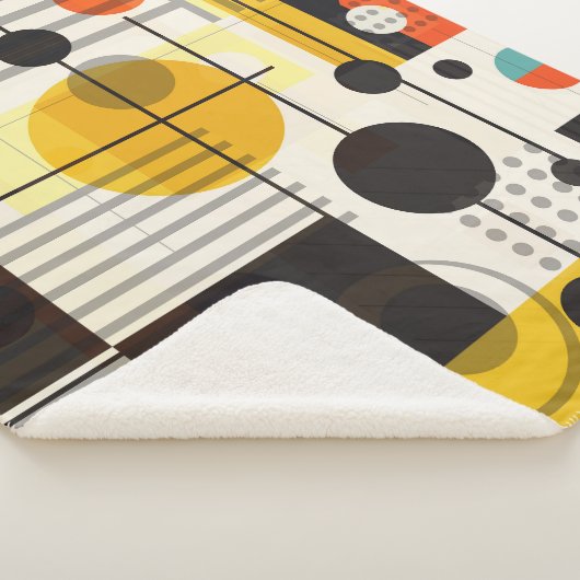 Samenstelling kleurrijke geometrische vormen sherpa deken (3/4)