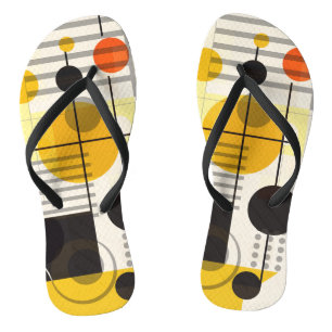 Samenstelling kleurrijke geometrische vormen teenslippers