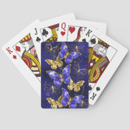 Samenstelling met sapphire Butterflies Pokerkaarten