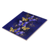 Samenstelling met sapphire Butterflies Tegeltje (Zijkant)