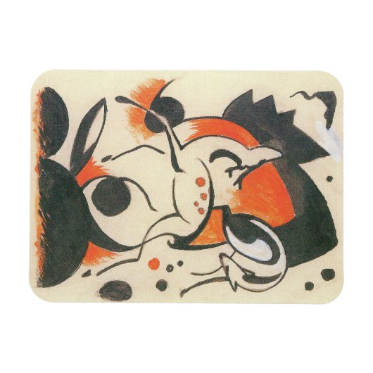 Samenstelling met Two Deer door Franz Marc Magneet (Horizontaal)