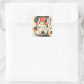 Samenstelling met Two Deer door Franz Marc Vierkante Sticker (Tas)