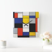 Samenstelling Mondriaan Vierkante Klok (Huis)