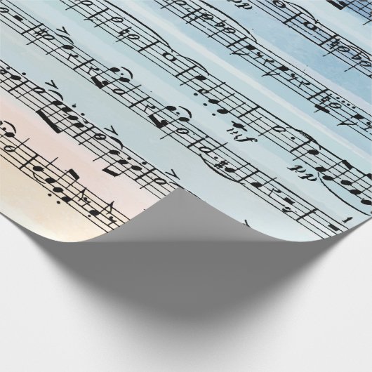 Samenstelling muziek op Waterverf Cadeaupapier (Hoek)