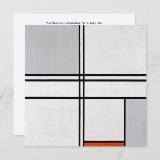 Samenstelling (Nr. 1) Grijsrood | Piet Mondriaan | (Voorkant / Achterkant)