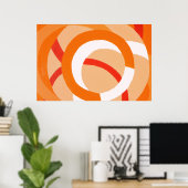 Samenstelling nr. 43 - Oranje monochrome Poster (Thuiskantoor)