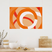 Samenstelling nr. 43 - Oranje monochrome Poster (Keuken)