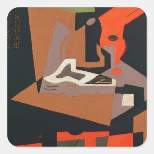 Samenstelling (olie op canvas) vierkante sticker