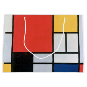 Samenstelling Rood, Geel, Blauw, Zwart, Mondriaan Groot Cadeauzakje