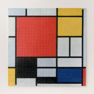 Samenstelling Rood, Geel, Blauw, Zwart, Mondriaan Legpuzzel