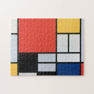 Samenstelling Rood, Geel, Blauw, Zwart, Mondriaan Legpuzzel