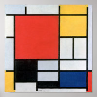 Samenstelling Rood, Geel, Blauw, Zwart, Mondriaan