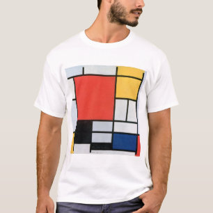 Samenstelling Rood, Geel, Blauw, Zwart, Mondriaan T-shirt