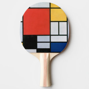 Samenstelling rood, geel, blauw, zwart Mondriaan Tafeltennisbatje