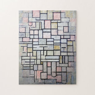 Samenstelling Roze en grijs, Mondriaan Legpuzzel