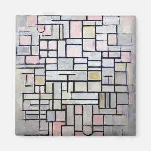 Samenstelling Roze en grijs, Mondriaan Magneet