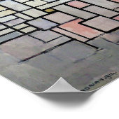 Samenstelling Roze en grijs, Mondriaan Poster (Hoek)