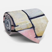 Samenstelling Roze en grijs, Mondriaan Stropdas (Opgerold)
