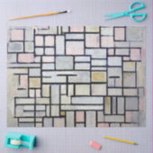 Samenstelling Roze en grijs, Mondriaan Tissuepapier (Craft)