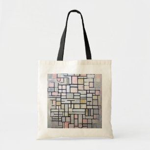 Samenstelling Roze en grijs, Mondriaan Tote Bag