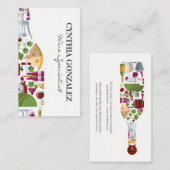samenstelling van de wijnfles visitekaartje (Voorkant / Achterkant)
