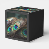 Samenstelling van heldere pauwenveren bedankdoosjes (Achterkant)