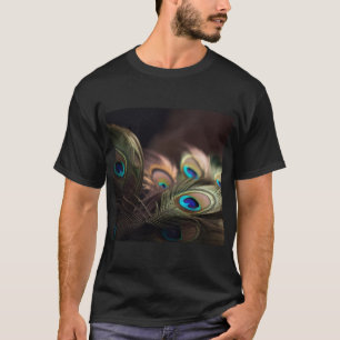 Samenstelling van heldere pauwenveren t-shirt