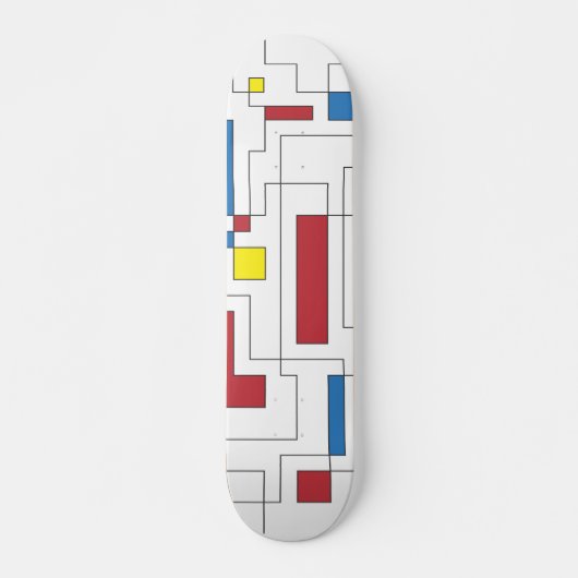 Samenstelling van rood, geel en blauw skateboard (Voorkant)