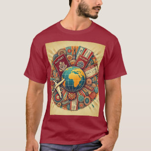 samenstelling van Wereldbol met reisthema T-shirt
