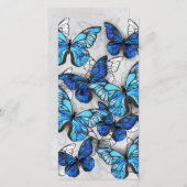Samenstelling van witte en blauwe vlinders aankondiging (Voorkant / Achterkant)