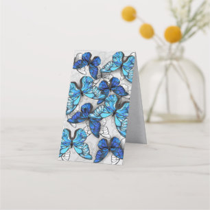 Samenstelling van witte en blauwe vlinders afsprakenkaart