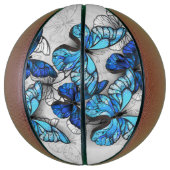 Samenstelling van witte en blauwe vlinders basketbal (Verticaal)