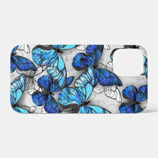 Samenstelling van witte en blauwe vlinders Case-Mate iPhone case (Achterkant (horizontaal))