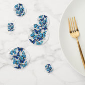 Samenstelling van witte en blauwe vlinders confetti (Groep)