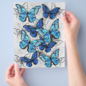 Samenstelling van witte en blauwe vlinders flyer (Hand)