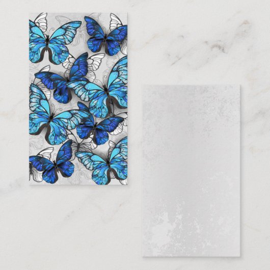 Samenstelling van witte en blauwe vlinders informatiekaartje (Voorkant / Achterkant)