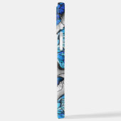 Samenstelling van witte en blauwe vlinders iPhone hoesje (Linkerkant)