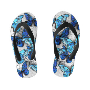 Samenstelling van witte en blauwe vlinders kinder teenslippers