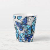 Samenstelling van witte en blauwe vlinders latte mok (Voorkant)