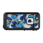 Samenstelling van witte en blauwe vlinders LifeProof iPhone hoesje (Achterkant (horizontaal))