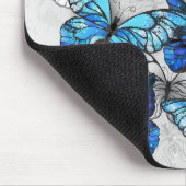 Samenstelling van witte en blauwe vlinders muismat (Hoek)