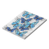 Samenstelling van witte en blauwe vlinders notitieblok (Gedraaid)