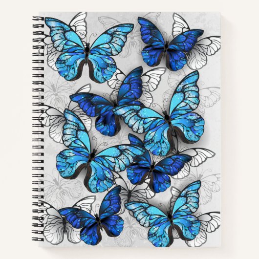 Samenstelling van witte en blauwe vlinders notitieboek (Voorkant)