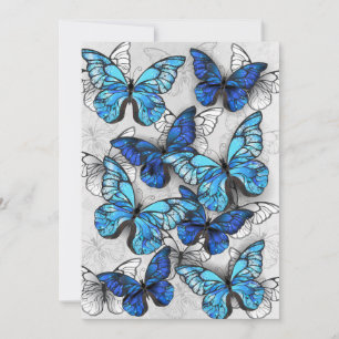 Samenstelling van witte en blauwe vlinders notitiekaartje