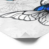 Samenstelling van witte en blauwe vlinders perfect poster (Hoek)