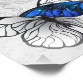 Samenstelling van witte en blauwe vlinders perfect poster (Hoek)