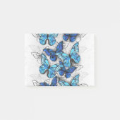 Samenstelling van witte en blauwe vlinders post-it® notes (Voorkant)