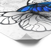 Samenstelling van witte en blauwe vlinders poster (Hoek)