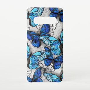 Samenstelling van witte en blauwe vlinders samsung galaxy s10 hoesje