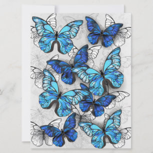 Samenstelling van witte en blauwe vlinders save the date